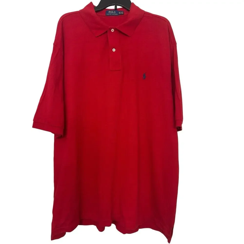 Polo Ralph Lauren Red Cotton Polo Shirt 2XLT Big Tall Classic Preppy Americana